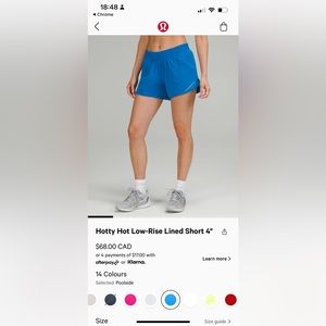 Lululemon Hotty Hot Low Rise Shorts